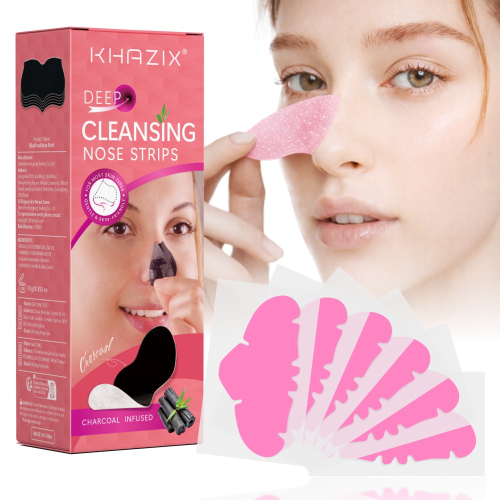 Salicylic Acid Blackhead Remover - 10/25/50 قطعة شرائط أنف هيدروكولويدية وردية،