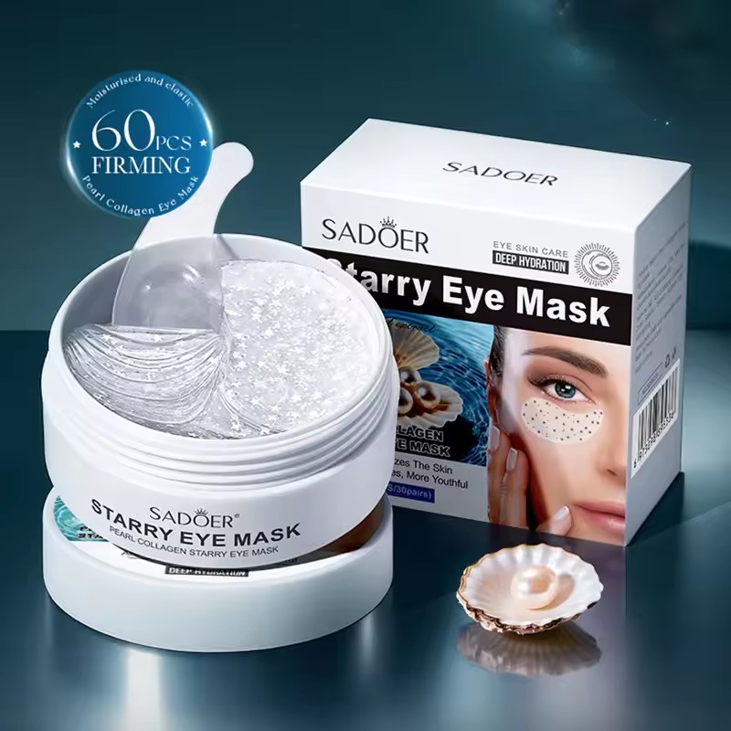 Collagen Under Eye Patches - 60 قطعة SADOER لؤلؤة كريستال الكولاجين
