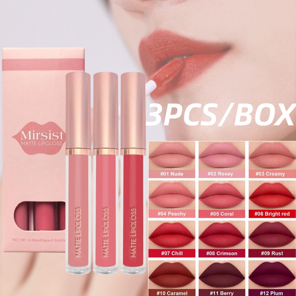 3 قطعة/المجموعة عارية ملمع الش - مراجعة Matte Velvet Lip Tint Long Lasting وسعره