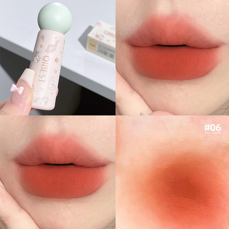 QIBEST لطيف المخملية ماتي الشف - مراجعة Matte Velvet Lip Tint Long Lasting وسعره