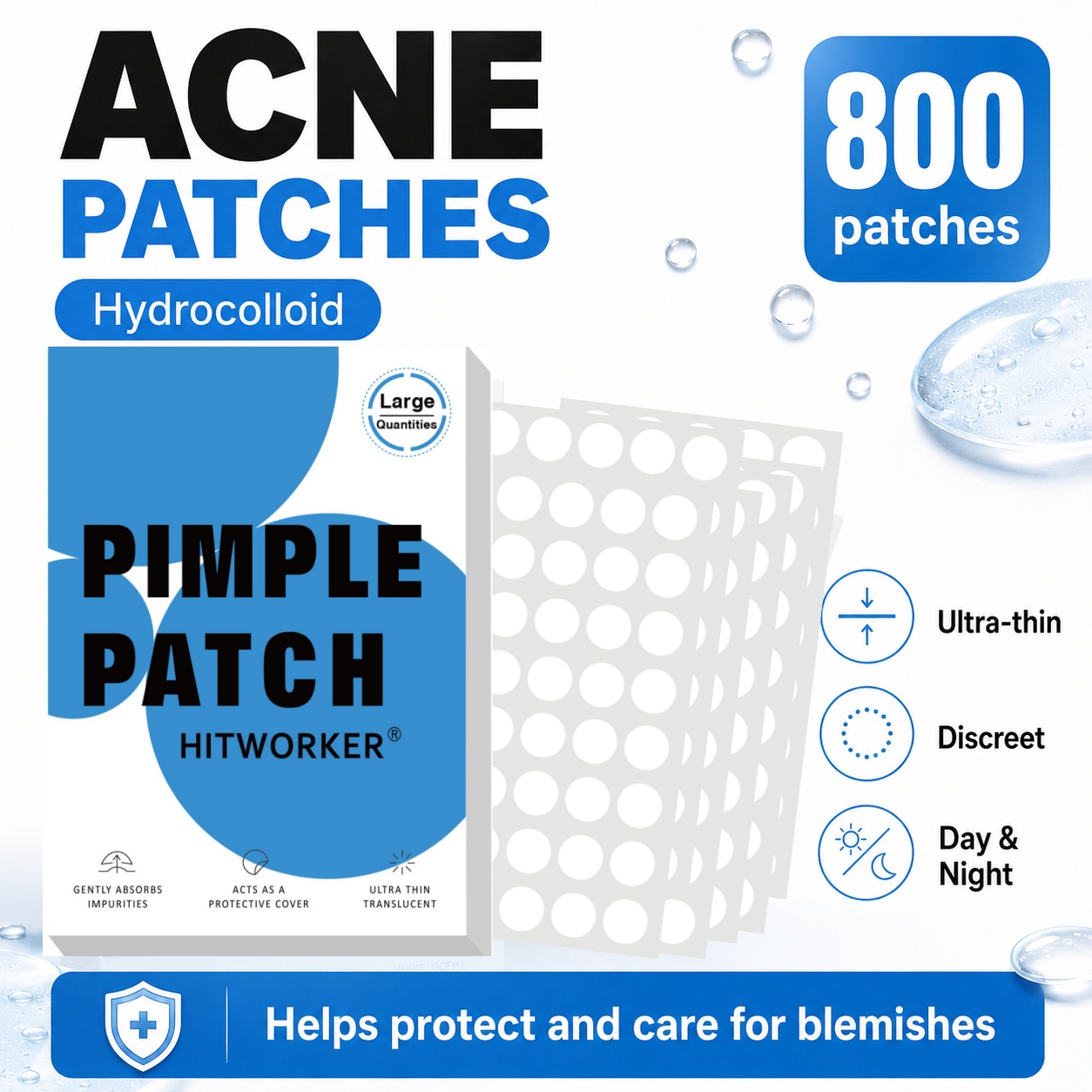 800 قطعة من لاصقات الهيدروكولو - مراجعة Hydrocolloid Pimple Patch وسعره